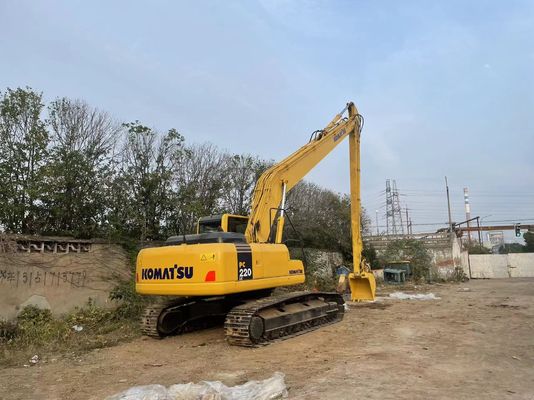 Originla Nhật Bản sử dụng Komatsu Excavator PC220-7 Crawler với cánh tay dài 18 mét