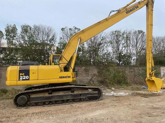 Originla Nhật Bản sử dụng Komatsu Excavator PC220-7 Crawler với cánh tay dài 18 mét