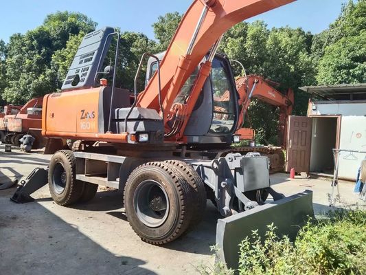 Màu nguyên bản sử dụng Hitachi ZX160W máy đào bánh xe trong tình trạng tốt