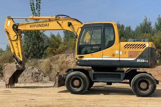 Hyundai R150W-9 Xe đào bánh xe cũ 2015 Độ chính xác cao cho xây dựng
